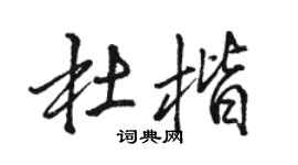 骆恒光杜楷行书个性签名怎么写