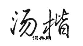 骆恒光汤楷行书个性签名怎么写