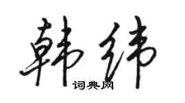 骆恒光韩纬行书个性签名怎么写