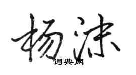 骆恒光杨沫行书个性签名怎么写
