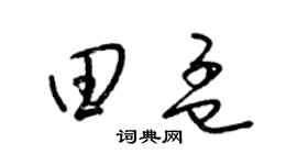 梁锦英田孟草书个性签名怎么写