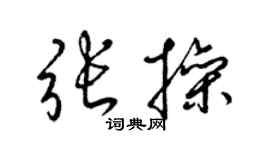 梁锦英张操草书个性签名怎么写