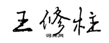 曾庆福王修柱行书个性签名怎么写