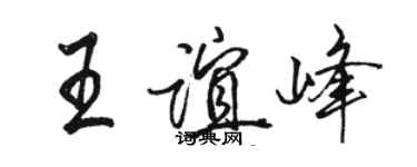 骆恒光王谊峰行书个性签名怎么写