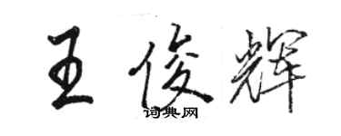 骆恒光王俊辉行书个性签名怎么写