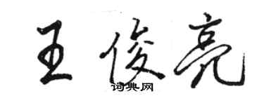 骆恒光王俊亮行书个性签名怎么写