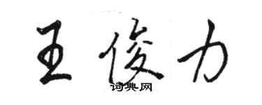 骆恒光王俊力行书个性签名怎么写