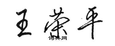 骆恒光王荣平行书个性签名怎么写