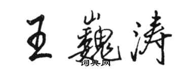骆恒光王巍涛行书个性签名怎么写