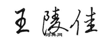 骆恒光王陵佳行书个性签名怎么写