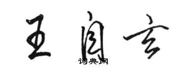 骆恒光王自玄行书个性签名怎么写