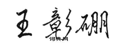 骆恒光王彰硼行书个性签名怎么写
