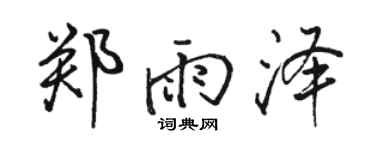 骆恒光郑雨泽行书个性签名怎么写