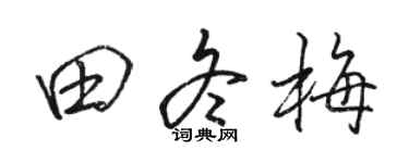 骆恒光田冬梅行书个性签名怎么写