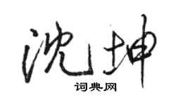 骆恒光沈坤行书个性签名怎么写
