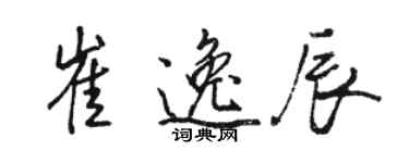 骆恒光崔逸辰行书个性签名怎么写