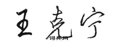 骆恒光王克宁行书个性签名怎么写
