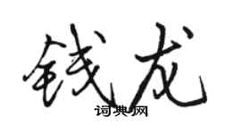 骆恒光钱龙行书个性签名怎么写