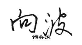 骆恒光向波行书个性签名怎么写