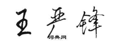 骆恒光王严锋行书个性签名怎么写