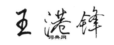 骆恒光王港锋行书个性签名怎么写