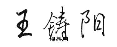 骆恒光王铸阳行书个性签名怎么写