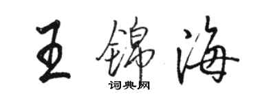 骆恒光王锦海行书个性签名怎么写