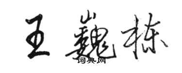 骆恒光王巍栋行书个性签名怎么写