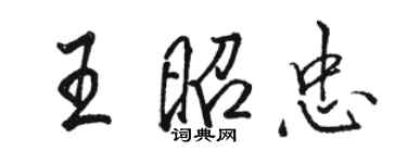 骆恒光王昭忠行书个性签名怎么写