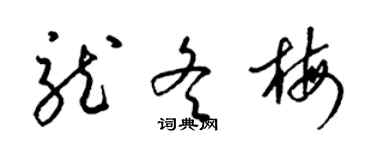 梁锦英龙冬梅草书个性签名怎么写
