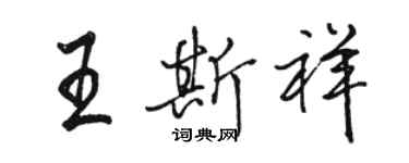 骆恒光王斯祥行书个性签名怎么写