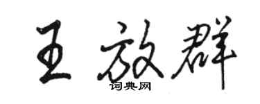 骆恒光王放群行书个性签名怎么写