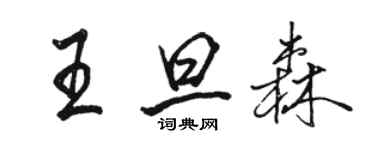 骆恒光王旦森行书个性签名怎么写