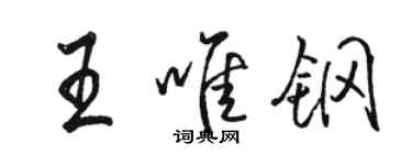 骆恒光王唯钢行书个性签名怎么写