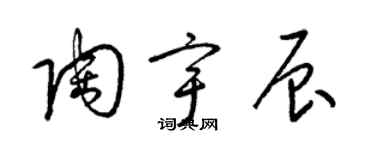 梁锦英陶宇辰草书个性签名怎么写