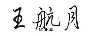 骆恒光王航月行书个性签名怎么写