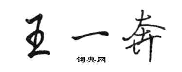 骆恒光王一奔行书个性签名怎么写