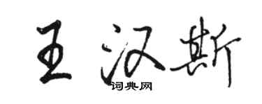 骆恒光王汉斯行书个性签名怎么写