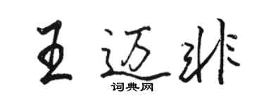 骆恒光王迈非行书个性签名怎么写