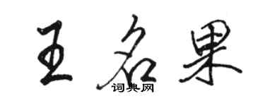 骆恒光王名果行书个性签名怎么写