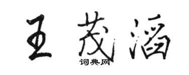 骆恒光王茂滔行书个性签名怎么写