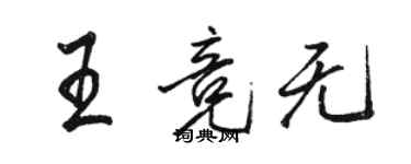 骆恒光王竞无行书个性签名怎么写