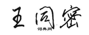 骆恒光王同密行书个性签名怎么写