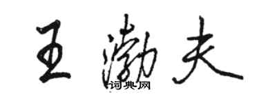 骆恒光王渤夫行书个性签名怎么写