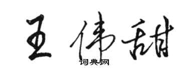 骆恒光王伟甜行书个性签名怎么写