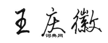 骆恒光王庆徽行书个性签名怎么写