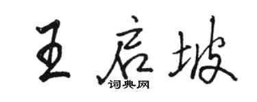 骆恒光王启坡行书个性签名怎么写