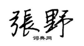 王正良张野行书个性签名怎么写