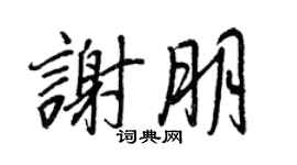 王正良谢朋行书个性签名怎么写