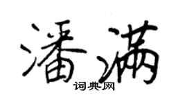王正良潘满行书个性签名怎么写